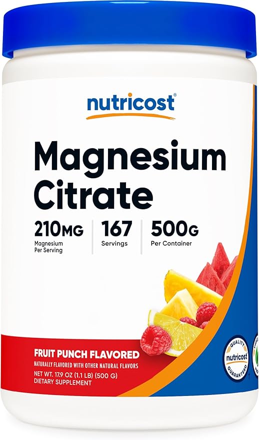 Nutricost Magnesium Citrate Powder (Fruit Punch, 500 Gram)