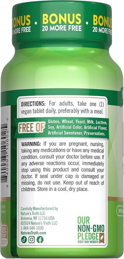 Nature's Truth Vitamin B12 Tablets | 1000 mcg | 220 Count | Vegan, Non-GMO & Gluten Free Supplement