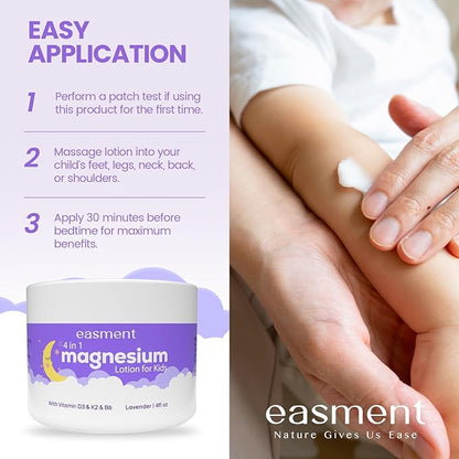 Magnesium Lotion for Kids Sleep: Gentle Lavender Formula with Vitamins D3, K2 & B6 – Nourishing Cream for Sensitive Skin, Safe for Babies & Perfect for Daily Use