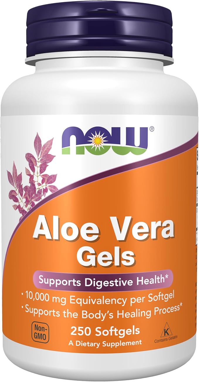NOW Foods Supplements, Aloe Vera (Aloe barbadensis) 10,000 mg, Supports Digestive Health*, 250 Softgels