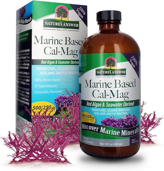 Nature's Answer Marine Based Calcium Magnesium, Vanilla Cream, 16-Ounce | Natural Immune Support | Maintains Healthy Bones | Promote Heart Health | Muscular Function Support