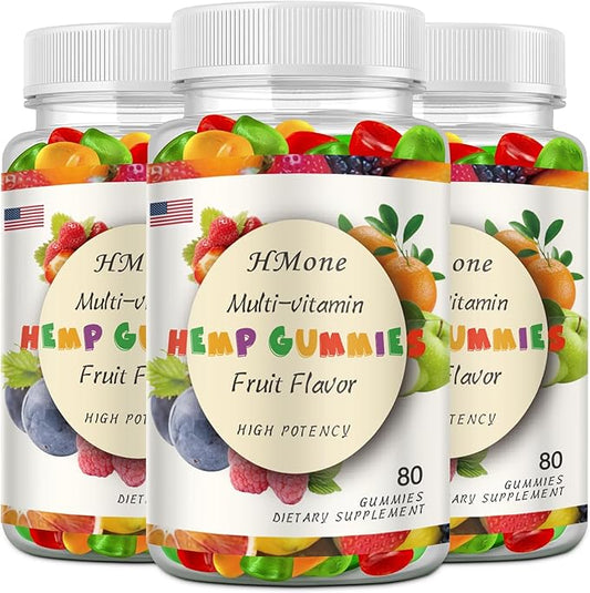 Hemp Gummies High Potency - 3 Pack, High Potency Organic & Extra Strength