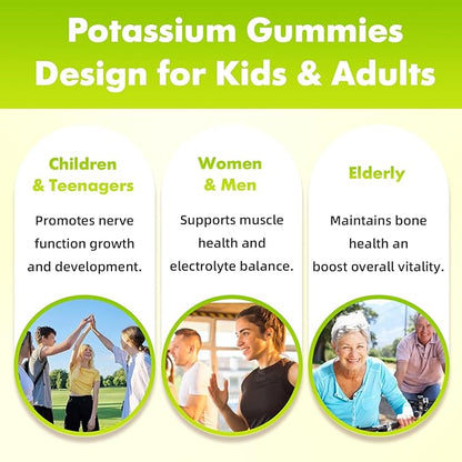 softbear Potassium Chloride Gummies 1200mg, Sugar-Free Potassium Gummies for Adults Support Leg Cramps High Potency Potassium Chloride Supplement, Pineapple Flavor 120 Count