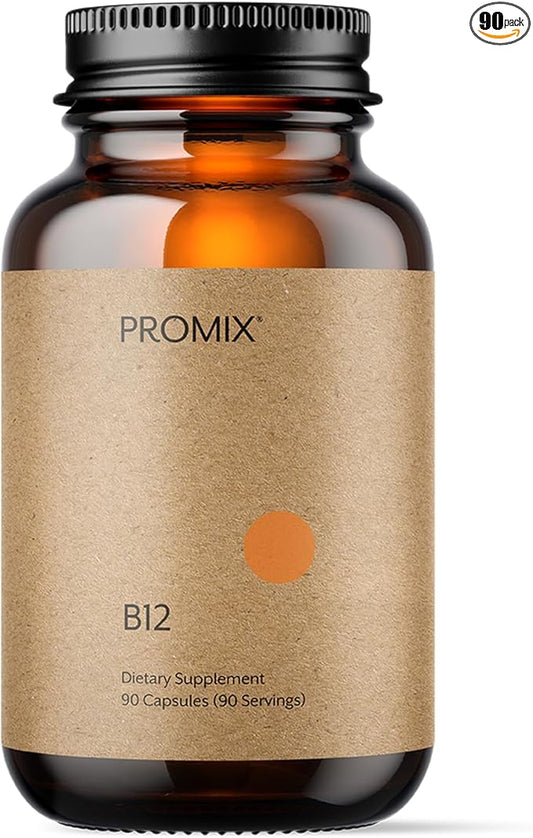 Promix Nutrition Vitamin B12 Supplement - 1000mcg as Methylcobalamin - Gut friendly - 90 count