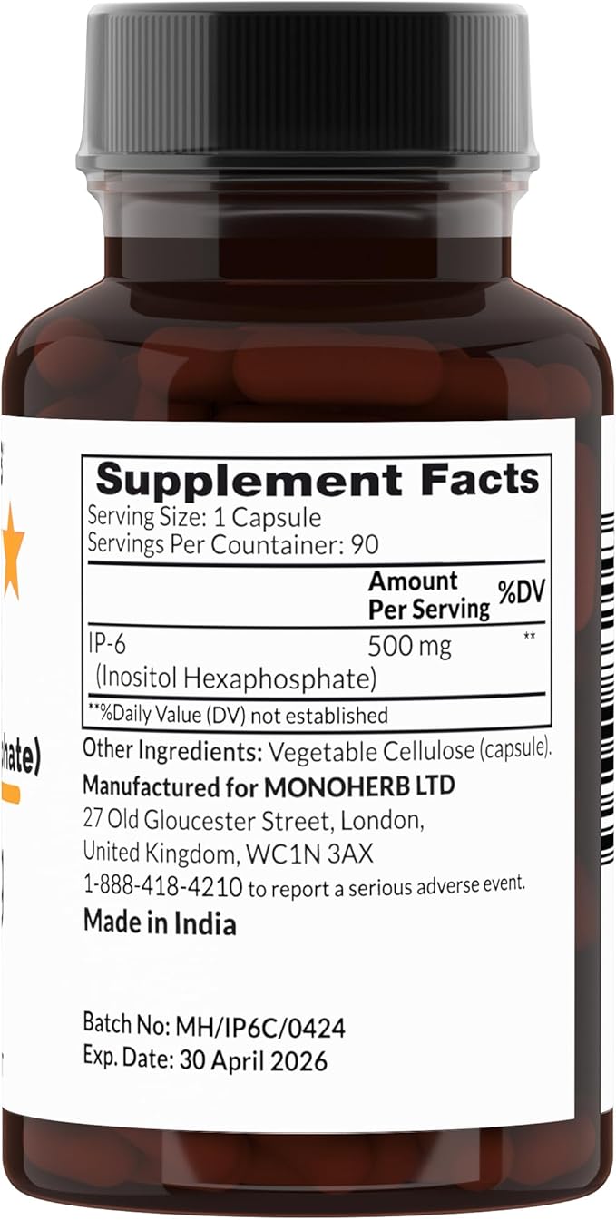 IP-6 Inositol Hexaphosphate 500 mg per Capsule - 90 Veg Capsules
