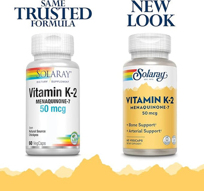 SOLARAY K-2 Mk-7 50 Mcg VCapsules | 60 Count