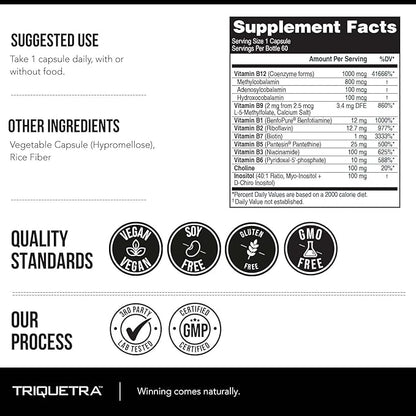 BioActive Vitamin B Complex - Blood Stream Ready, Methylated B Complex - Featuring Methylfolate, 3 BioActive Forms of B12, BenfoPure® B1 & Pantesin® B5 - 12 B Vitamins in Clinical Doses - 60 Servings