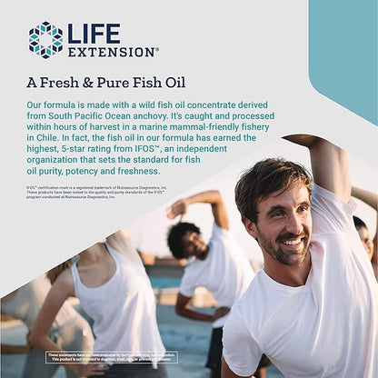 Life Extension Super Omega-3 EPA/DHA Fish Oil, Sesame Lignans & Olive Extract - Omega 3 Supplement - for Heart Health and Brain Support - Gluten Free, Non-GMO - 240 Easy-to-Swallow Softgels