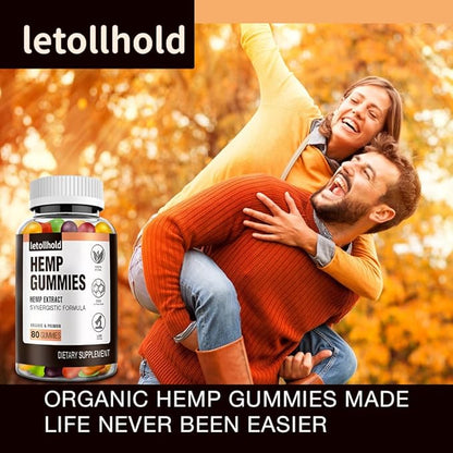 Natural Hemp Gummies Advanced Extra Strength Oil Extract for Adults 2Pack