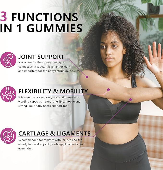 GGlucosamine Chondroitin Gummies Sugar Free, Extra Strength 1500mg Glucosamine with Chondroitin MSM & Turmeric, Joint Support Supplement for Men & Women Joint Health (120 Count (Pack of 2))