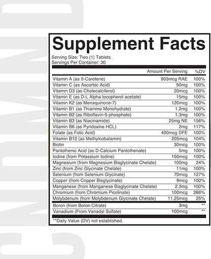 CONDEMNED Multivitamin for Men & Women | for Overall Wellness | Essential Vitamins, Minerals, & Nutrients | Scientifically Proven Ingredients | 60 Tablets / 30 Servings