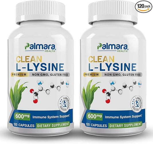 Clean L-Lysine 600mg, 120 Capsules | Vegan, Non-GMO, & Gluten Free (2)