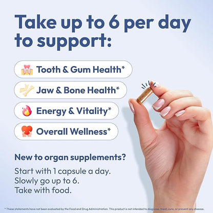Tooth Restore for Adults with Remineralizing Gum Support 180 Capsules Made in USA - Teeth Vitamins for Strong Teeth Bone Health Supplement Calcium VitaminD3 Hydroxyapatite Enamel Repair