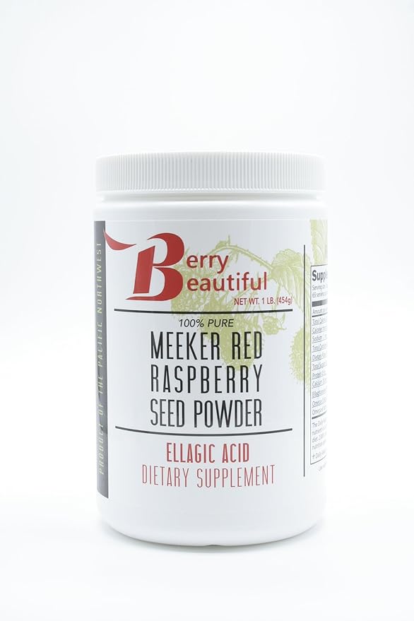 Meeker Red Raspberry Seed Powder - Natural Source of Ellagic Acid and Fiber - Locally Milled from US-Grown Raspberry Seeds - 1 lb / 454 g