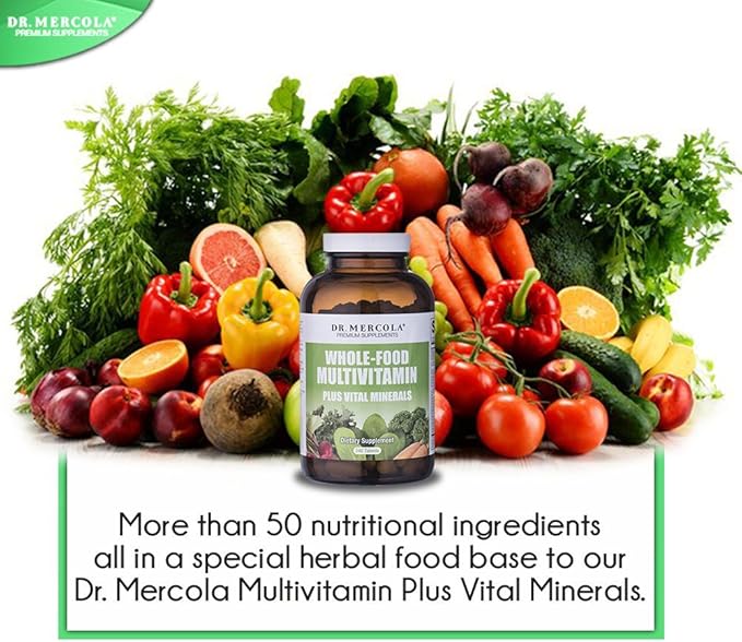 Dr. Mercola Whole Food Multivitamin Plus Vital Minerals Dietary Supplement, 30 Servings (240 Tablets)