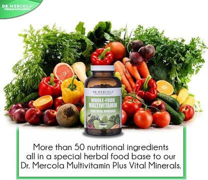 Dr. Mercola Whole Food Multivitamin Plus Vital Minerals Dietary Supplement, 30 Servings (240 Tablets)