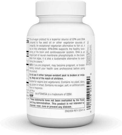 Source Naturals Vegan Omega-3s, Non-Fish EPA-DHA, for Heart and Brain Health Support* 300 mg - 60 Vegan Softfgels