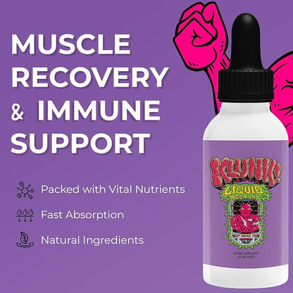 Liquid Recovery Supplement - Support Muscle Recovery, Reduce Cramps, Boost Energy & Immunity - Magnesium Drops with Vitamin C, Zinc & Bromelain (60ml) | 1 Month Supply