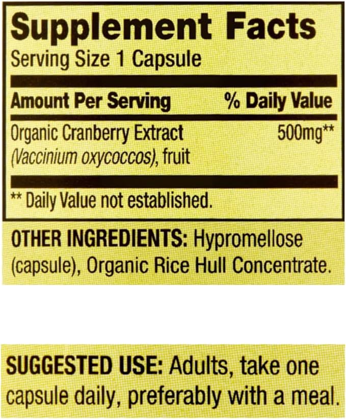 Spring Valley Cranberry Extract 500 mg - 60 Vegetarian Capsules + STS Sticker.