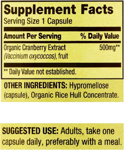 Spring Valley Cranberry Extract 500 mg - 60 Vegetarian Capsules + STS Sticker.