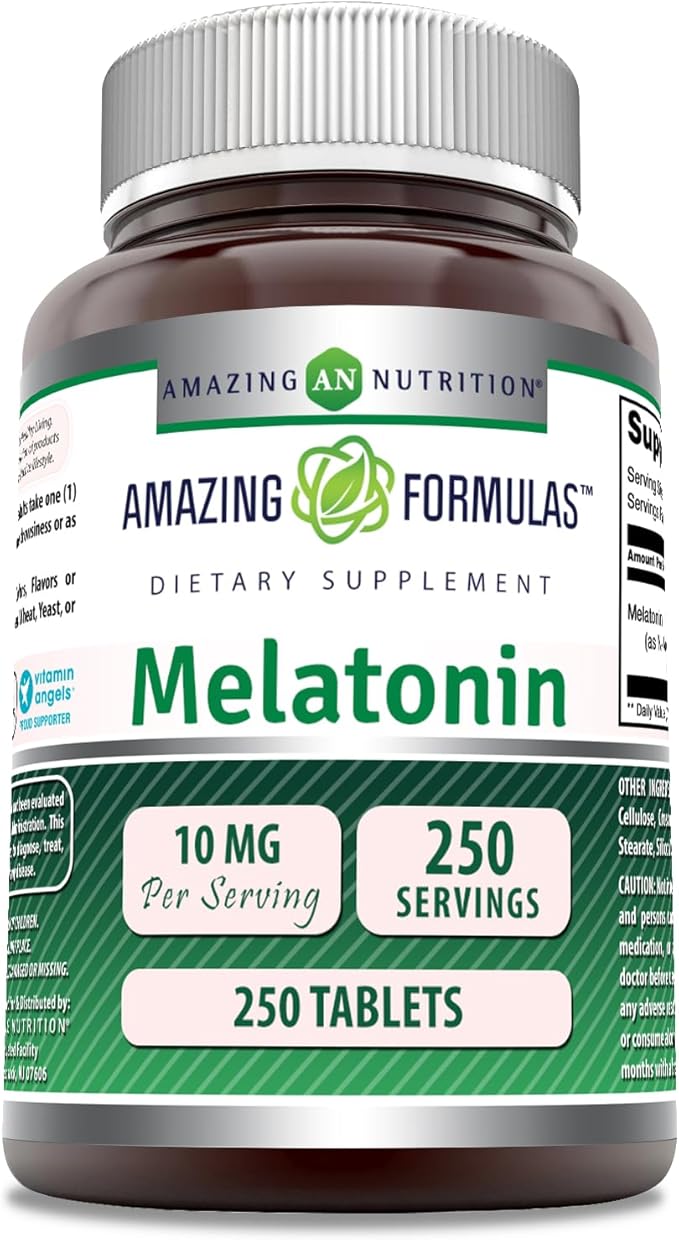 Amazing Formulas Melatonin Supplement | 10 Mg Per Serving | 250 Tablets | Non GMO | Gluten Free | Made in USA