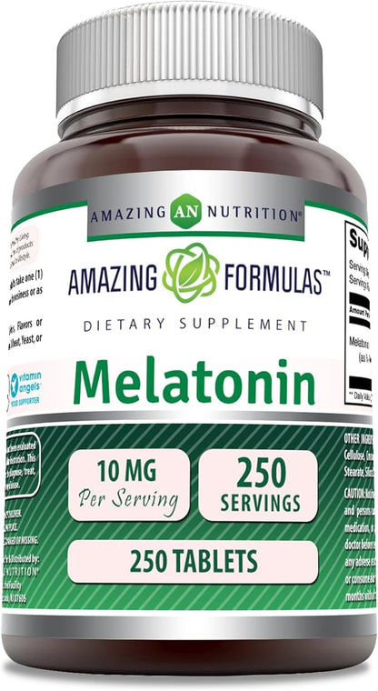 Amazing Formulas Melatonin Supplement | 10 Mg Per Serving | 250 Tablets | Non GMO | Gluten Free | Made in USA