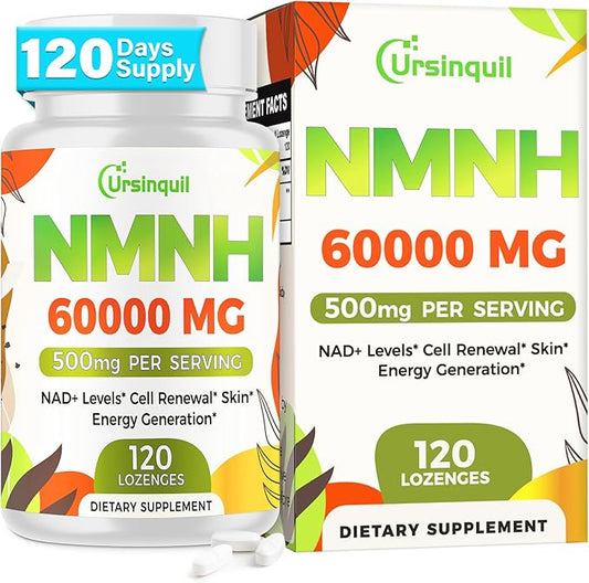 Sublingual NMNH 500mg (Dihydronicotinamide Mononucleotide) (120 Servings, NMNH 500mg per Serving) NAD Supplement to Boost NAD Levels as We Age, for Anti-Aging, Energy, Immunity, Focus - 120 Count