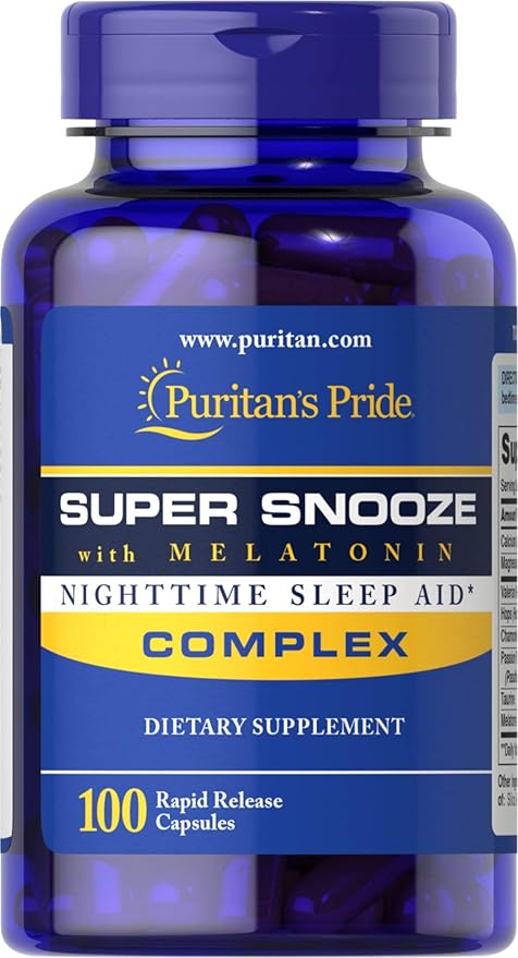 Puritan's Pride Super Snooze with Melatonin Rapid Release Capsules,100 Count