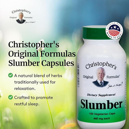 Christopher's Original Formulas Slumber Capsules, Natural Sleep Aid, 100 Veg Caps