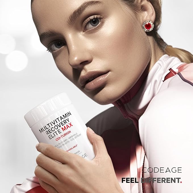 Codeage Multivitamin Recovery Elite Max Supplement - Vitamins A, C, D, E, B-Complex, Essential Minerals, Antioxidants, Colostrum, Phytonutrients, Pantethine, Non-GMO, Sport Multivitamins - 90 Capsules