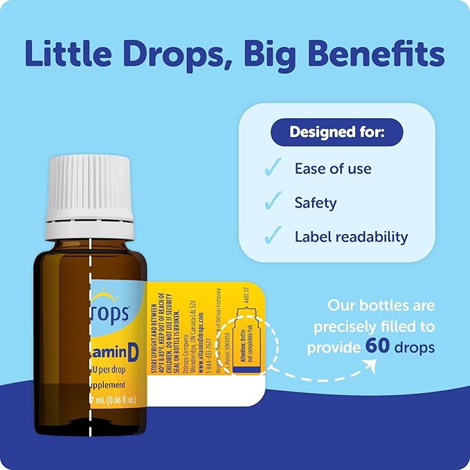 Ddrops Baby 400 IU, Vitamin D, 60 Drops 1.7mL (0.06 Fl. Oz (Pack of 1))