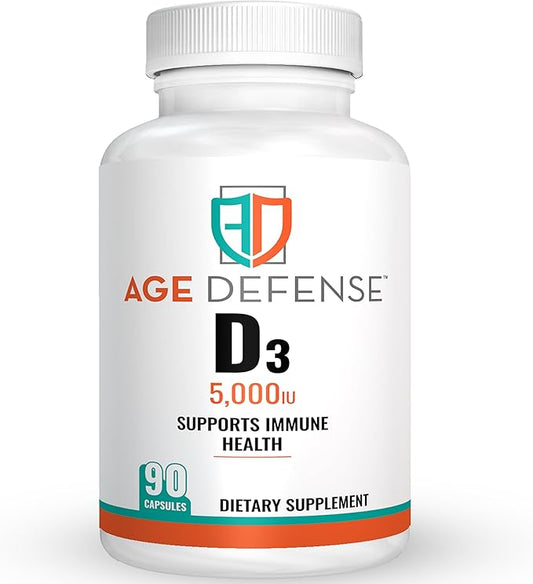 Vitamin D3 5000 IU - 90 Vegan Capsules, Optimize Bone Health, Immune Support, Mood & Muscle Strength - High Dose Vitamin D 5000 IU Deficiency Supplement for Men & Women