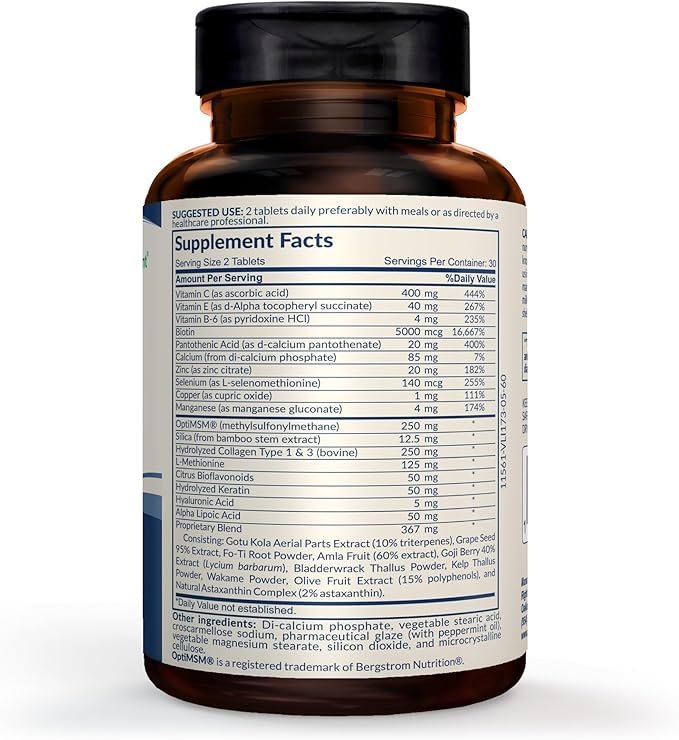 Hair, Skin & Nails Support – Biotin & Collagen Supplement (1-Pack)