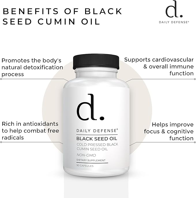 Cold Pressed Black Seed Oil Capsules - 90 Count - Nigella Sativa for Hair, Skin & Enhanced Immunity - Vegan, Gluten-Free, Non-GMO Black Cumin Seeds Oil