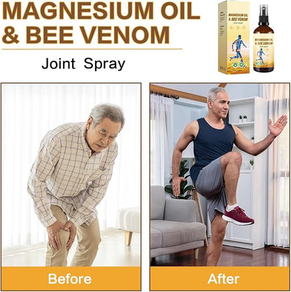 Magnesium Joint Spray, Magnesium Oil Bee Venom Joint Spray, for Relaxing and Joint Repair, Fast Absorbent, Non-Greasy (100ml/3.38oz) (2)