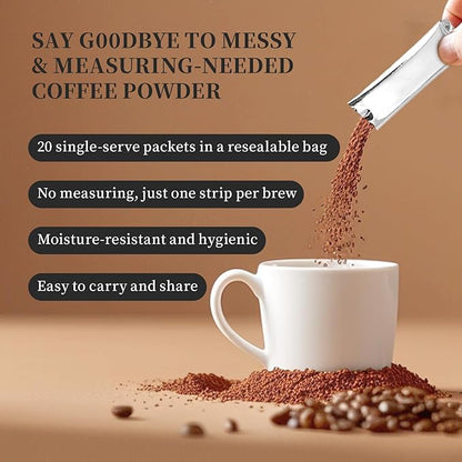 Instant Collagen Coffee with Vitamin C, B7, B9, Collagen Peptide Powder with Reseratrol, Carnosine for Hair Skin Nails Bones