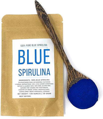 Blue Spirulina Powder - 100% Pure Phycocyanin - Deep Blue Food Coloring - Arthrospira Platensis - Net Weight: 1.05oz/30g