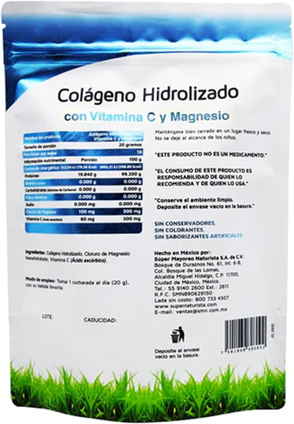 Vidanat Pure Hydrolyzed Collagen with Vitamin C & Magnesium – Supports Skin, Hair, Nails & Joint Health – High-Absorption Protein Powder – 300g (Pack of 1)