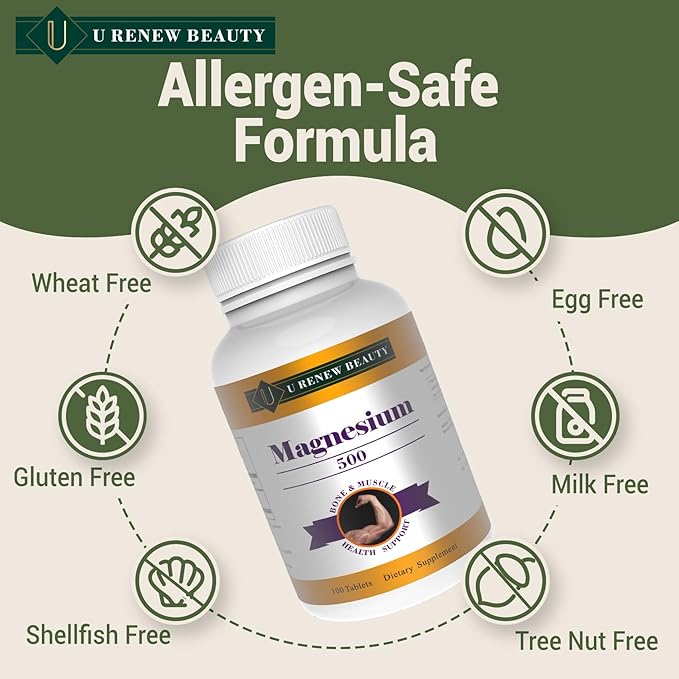 Magnesium 460mg Supplement,Magnesium Oxide Flakes for Muscle, Heart, Bone and Nerve Health Support,Coated Tablets,Non-GMO Ingredients,100 Servings (Pack of 2) 200 Day Supply