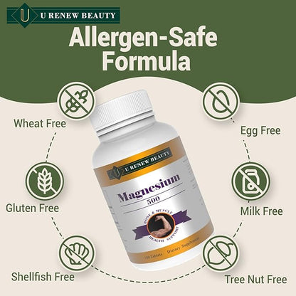 Magnesium 460mg Supplement,Magnesium Oxide Flakes for Muscle, Heart, Bone and Nerve Health Support,Coated Tablets,Non-GMO Ingredients,100 Servings (Pack of 2) 200 Day Supply