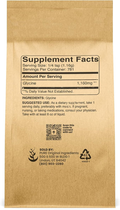 Pure Original Ingredients Glycine Powder (2lb) Non-GMO, Non-Essential Amino Acid, Allergen-Free