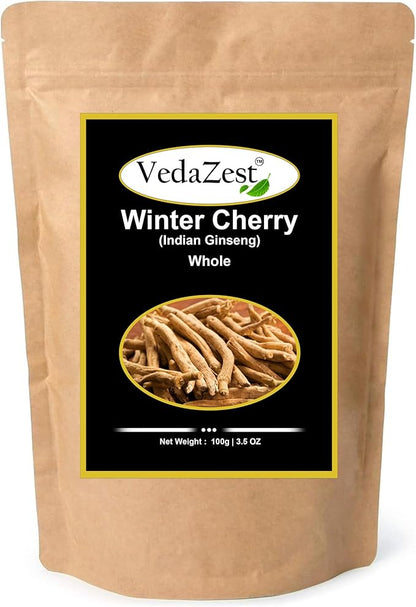 Winter Cherry Root Whole Raw 100g/ 3.5 Oz | Whole Ashwagandha Root Dried Sticks Withania somnifera (Indian Ginseng)