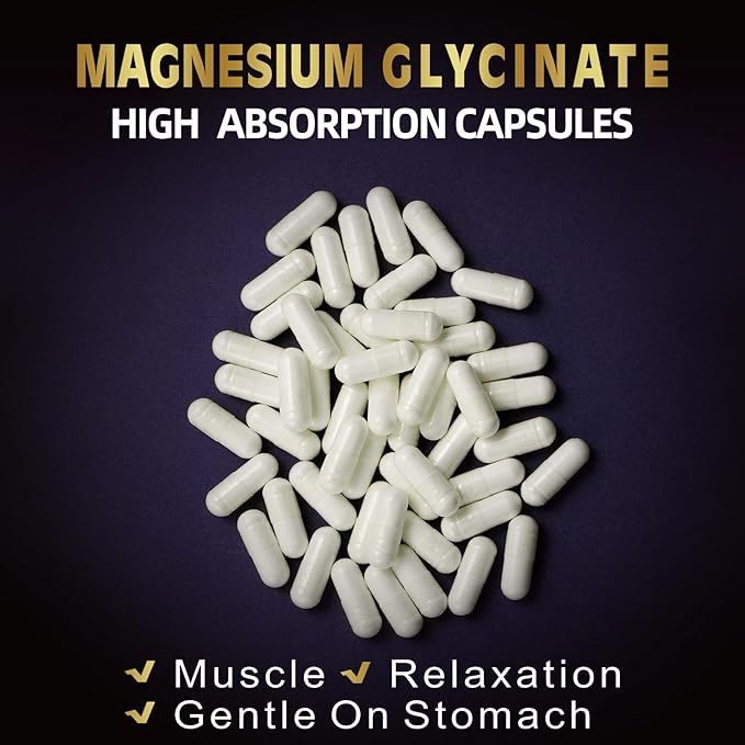 Magnesium Glycinate 400 MG per Serving 100% Chelated for High Absorption, Gentle On Stomach, Non-GMO, 180 Vegetarian Capsules