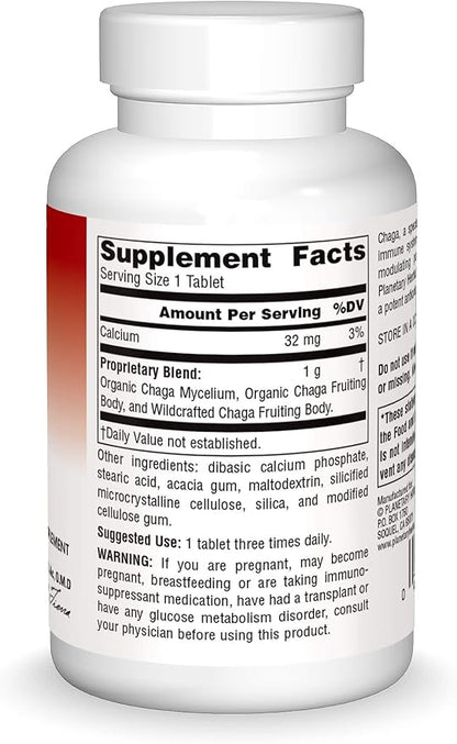 Planetary Herbals Chaga Full Spectrum, Enhance Cellular Immunity, 120 Count (Pack of 1)