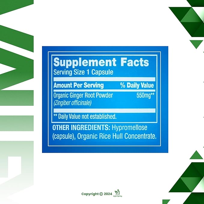 Ginger Root 550 mg, 100 Vegetarian Capsules with Bundle Exclusive Vitamins & Minerals - A to Z - Better Ligth&Spring Guide