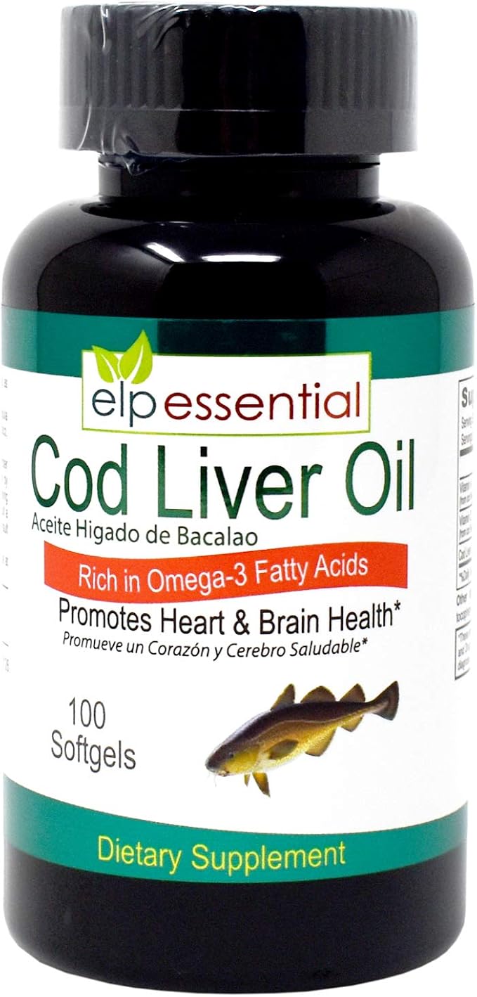 Cod Liver Oil 100 Softgels Aceite De Higado De Bacalao Capsules 100's
