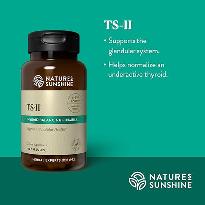 Nature's Sunshine TS II w/Hops, 100 Capsules | Supports Proper Thyroid Function and Helps Maintain Balance in the Thyroid Gland