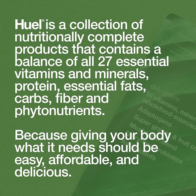Huel Daily Greens Single Serve | Superfood Greens Powder | 91 Vitamins, Minerals, and Wholefood-Sourced Ingredients | Adaptogens, Antioxidants, Gut-Friendly Probiotics | 12 Pack
