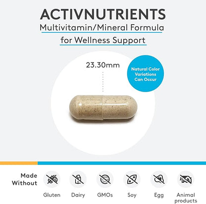 XYMOGEN ActivNutrients with Iron and Copper - Multivitamin Multimineral for Wellness, Immune, Energy and Mood Support - Chelated Minerals + Active B Vitamins with Folate (240 Capsules)