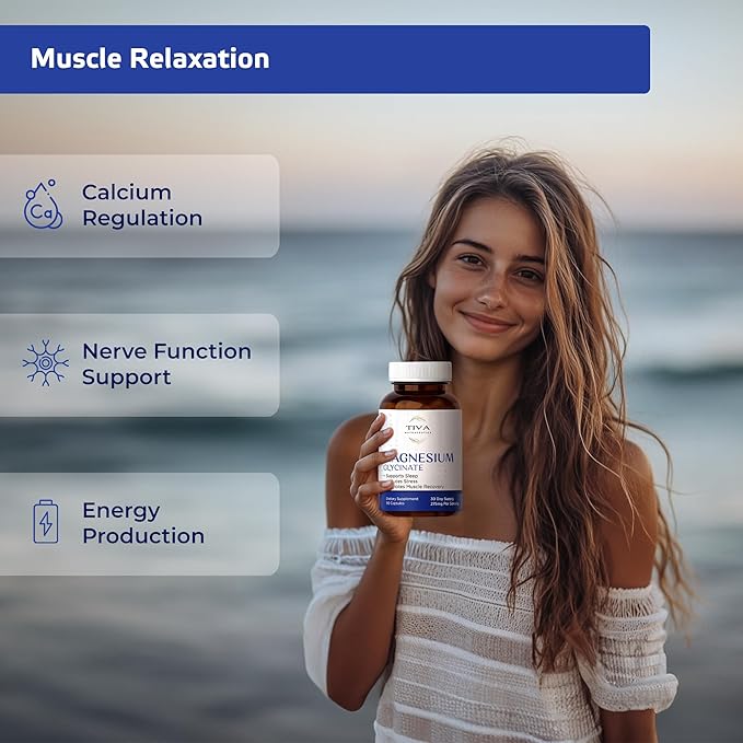 Magnesium Glycinate – Gentle & Highly Absorbable Magnesium for Sleep, Muscle Relaxation & Heart Health | Chelated Magnesium Complex for Energy & Bone Support | 90 Capsules